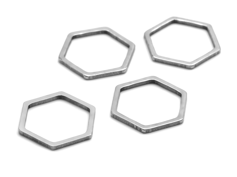 Verbinder als Honigwabe in platinfarben aus 304 Edelstahl 4 Stück