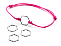 Verbinder als Honigwabe in platinfarben aus 304 Edelstahl...