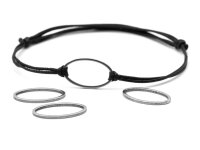 ovaler Verbinder aus Edelstahl in platinfarben 4 Stück