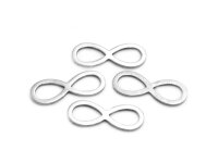 Verbinder Infinity aus Edelstahl in platinfarben 4...