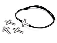Verbinder als Kreuz in platinfarben aus 304 Edelstahl 4...