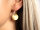 Ohrstecker mit Öse und großem Zirkonia, Messing 18K vergoldet, 20 x 5 mm, 2 Stück