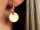 Ohrstecker mit Öse und großem Zirkonia, Messing 18K vergoldet, 20 x 5 mm, 2 Stück