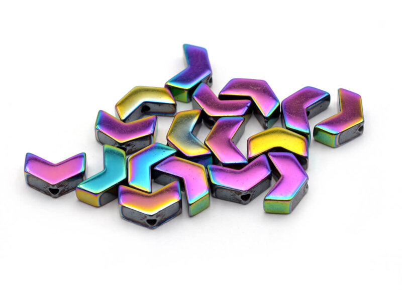 Perlen als Pfeil aus synthetischem Hämatit in multicolor 20 Stück