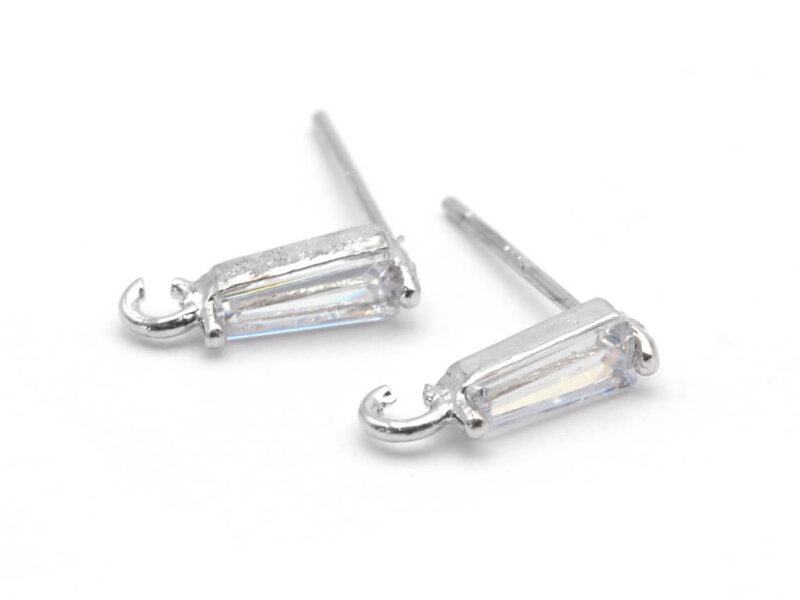 Ohrstecker mit Öse zum biegen und Strassstein mit echtem Platin beschichtet 2 Stück