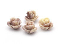 Perlen als Rose aus synthetischer Koralle in beige braun...