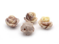 Perlen als Rose aus synthetischer Koralle in beige braun...