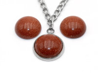 Cabochon aus synthetischem Goldstein in umbra 12mm 2...