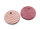 runde Lederanhänger in rosa metallic 15 mm 2er Set