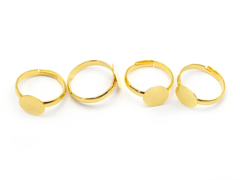 Ringrohlinge mit 10 mm Klebepad aus Messing goldfarben 4 Stück