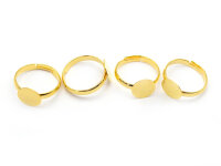 Ringrohlinge mit 10 mm Klebepad aus Messing goldfarben 4...