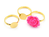 Ringrohlinge mit 10 mm Klebepad aus Messing goldfarben 4...