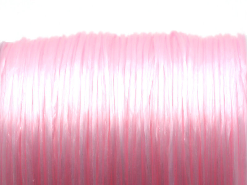 Elastisches Garn in rosa 0,5 mm 1 Rolle mit 40 m