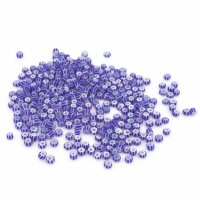 gestreifte Rocailles Perlen in blau und weiß 3mm 10...