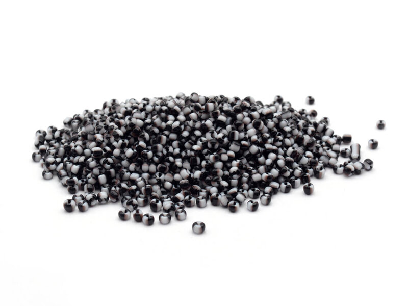 Rocailles Perlen in Schwarz und Weiß 3 mm 10 Gramm