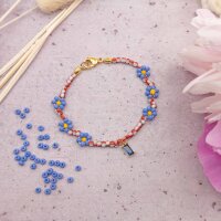 Rocailles Perlen in kornblumenblau 3mm 20 Gramm