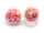 Acrylcabochon als Kugel mit Sternen im Farbmix 10 mm 2er Set