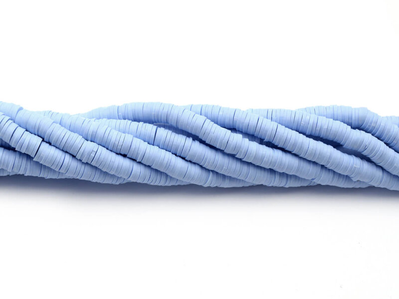 Afrikanische Vinylperlen aus Polymerton in hellblau 6 mm ca. 400 Stück