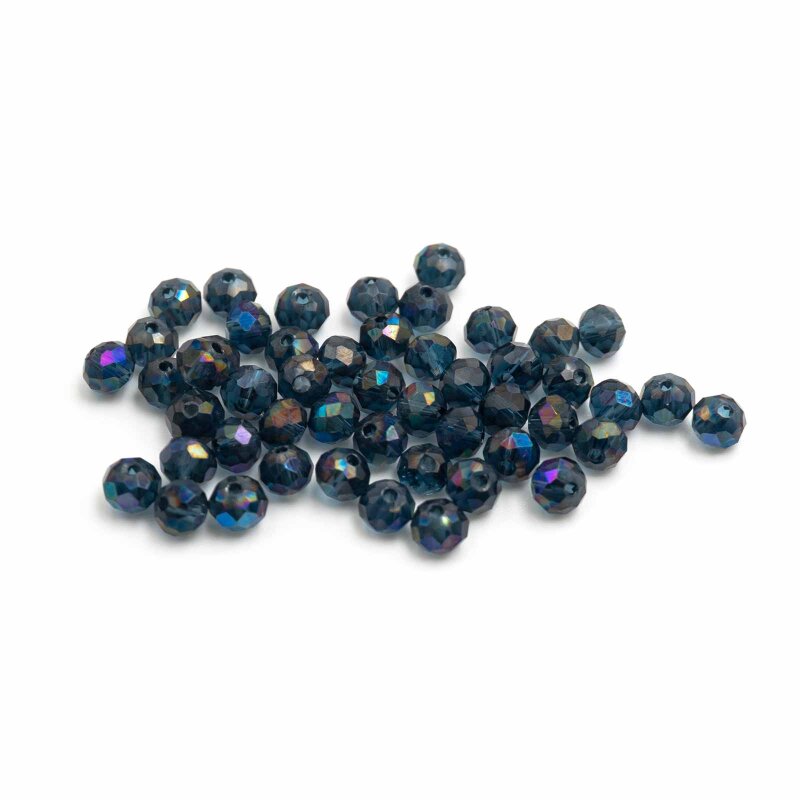 Glasschliffperlen in blau 4x3 mm 50 Stück