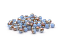 Glasschliffperlen in blau kupfer 4x3 mm 50 Stück