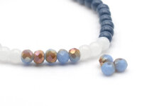 Glasschliffperlen in blau kupfer 4x3 mm 50 Stück