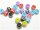 20 Resinperlen 6 mm bunt gestreift Perle