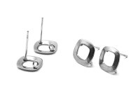 Ohrstecker als Rechteck mit Öse aus 304 Edelstahl in...
