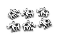 Anhänger als Elefant mit Strasssteinfassung in antik...