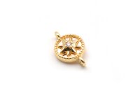 Verbinder als Kompass mit Schmuckstein 18k Gold...
