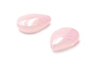 Tropfenperlen aus natürlichem Rosenquarz 18x13mm 2...