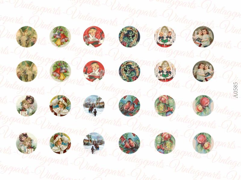Motivbogen Winter Wonderland für runde 12 mm Cabochons