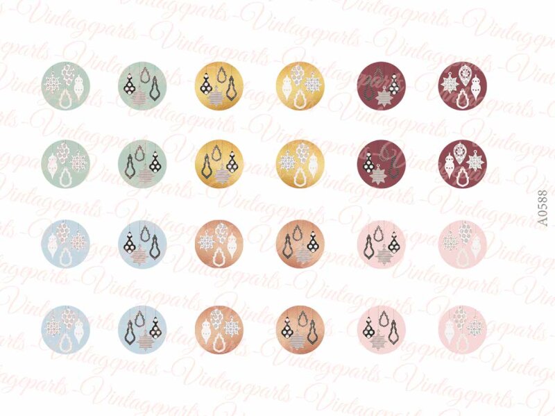 Motivbogen Weihnachts Ornamente für runde 12 mm Cabochons