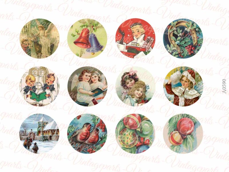 Motivbogen Winter Wonderland für runde 25 mm Cabochons