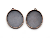 schlichte Fassungen für 40x30mm Cabochons in antik...