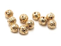 Lavasteinperlen in lightgoldfarben beschichtet 7 mm 10...