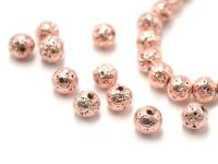 Lavasteinperlen in roségoldfarben beschichtet 7 mm...