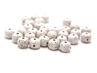 Acrylperlen in Weiß als Bodhi Samen Nachbildung 9 mm 30 Stück