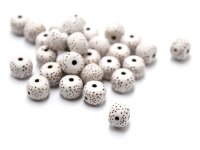 Acrylperlen in Weiß als Bodhi Samen Nachbildung 9 mm 30 Stück