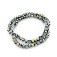 Glasschliffperlen in Grau mit Holoeffekt 4 x 6 mm 1 Strang