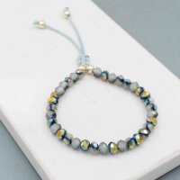 Glasschliffperlen in Grau mit Holoeffekt 4 x 6 mm 1 Strang