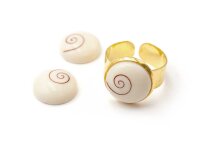Cabochons aus Acryl als Meeresmuschel 14mm in weiß...