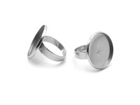 Ringrohlinge aus Edelstahl in platinfarben für 20mm...