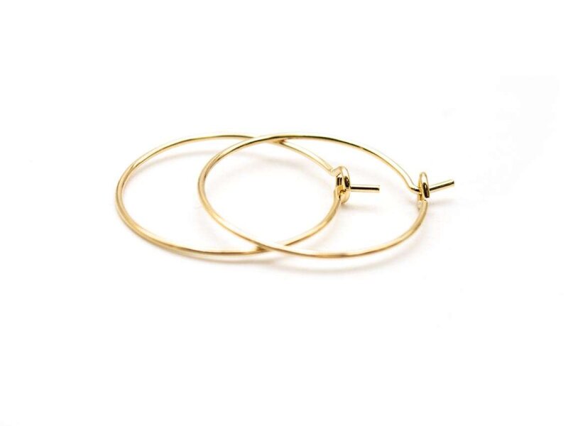 Creolen mit 18K Goldbeschichtung aus Messing 19 mm 4 Stück