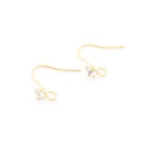Ohrhaken 14K Goldbeschichtung mit 4mm Zirkonia und...