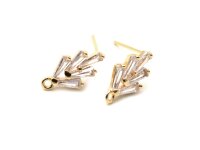 Ohrstecker mit Aufhängung und Schmuckstein Messing...