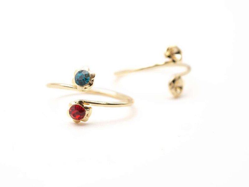 Ringrohlinge mit Strasssteineinfassung 18 k Gold beschichtet 2 Stück