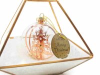 Weihnachtsbaumkugel aus Glas mit Tannenbaum in Kupfer und...