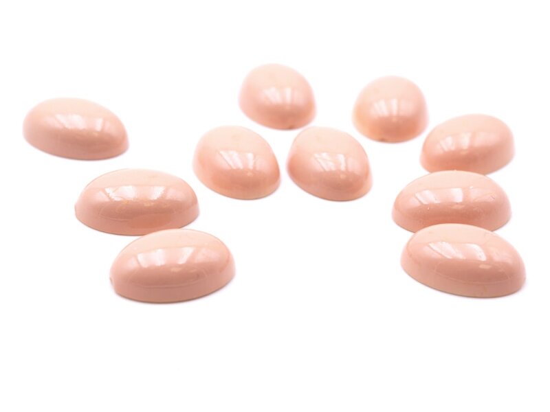 ovale Cabochons aus Acryl in altrosa 18x13mm 10 Stück