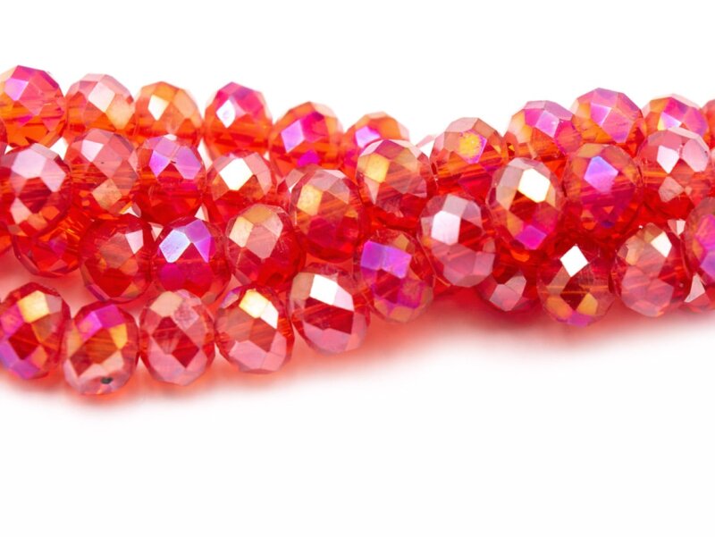 Glasschliffperlen in rot 6x4 mm 50 Stück