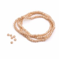Glasschliffperlen in puderrosa mit Perlenglanz 3x2mm 50...
